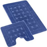 Bellatex Bany set 60 × 100 cm + 60 × 50 cm 810/009 Uni rectangles blue - Bath Mat