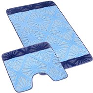 Bellatex Bany set 60 × 100 cm + 60 × 50 cm 810/003 pattern rays blue - Bath Mat
