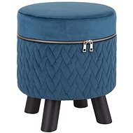Sametová podnožka tmavě modrá APPIE, 254085 - Footstool