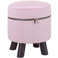 Sametová podnožka růžová APPIE, 254086 - Footstool