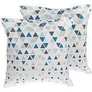 BELIANI, Sada 2 polštářů geometrických vzorů 45 x 45 cm šedá a modrá CLEOME, 205791 - Polštář