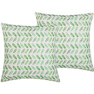 BELIANI, Sada 2 polštářů 45 x 45 cm bílo-zelená PRUNUS, 255420 - Pillow
