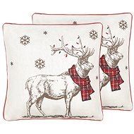 BELIANI, Sada 2 dekorativních polštářů s vánočním motivem 45 x 45 cm červeno bílá SVEN , 298348 - Polštář