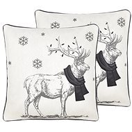 BELIANI, Sada 2 dekorativních polštářů s vánočním motivem 45 x 45 cm černobílá SVEN, 298418 - Polštář