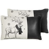 BELIANI, Sada 2 dekorativních polštářů s vánočním motivem 30 x 50 cm černobílá SVEN, 298452 - Polštář