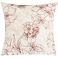 BELLATEX Linen 40 × 40 cm, burgundy flower - Pillowcase