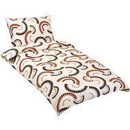 BELLATEX Linen crepe 80/479 brown fans 140 × 200, 70 × 90 cm - Bed Linen