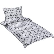 BELLATEX Linen crepe 80/811 grey squares 140 × 200, 70 × 90 cm - Bed Linen