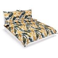 Bellatex Linen cotton F 90/812 palm leaves 200 × 220, 2 pcs 70 × 90 - Bed Linen