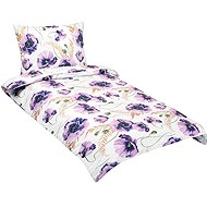 BELLATEX Linen cotton 90 / 735 purple flower 140 × 200 cm, 70 × 90 cm - Bed Linen