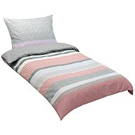 Bellatex Flannel bed linen 12/834 purple geometry, 140 × 200, 70 × 90 cm - Bed Linen