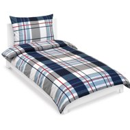 BELLATEX Linen cotton 90 / 573 blue-grey plaid 140 × 200, 70 × 90 - Bed Linen