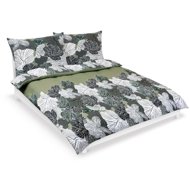 Bellatex Linen cotton F 90/608 khaki flower 240 × 200, 2 pcs 70 × 90 - Bed Linen