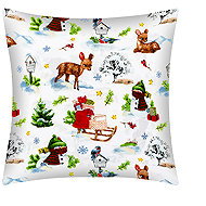 Bellatex Linen Christmas 40 × 40 cm 55/CH02 animals in the forest - Pillowcase