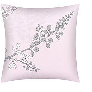 Bellatex Linen 90/133A 40 × 40 cm grey twig on pink - Pillowcase