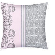 Bellatex Linen 90/133B 40 × 40 cm grey-pink ornament - Pillowcase
