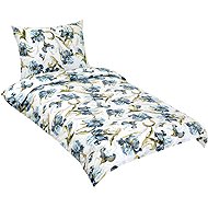 BELLATEX 90/531 Cotton bedding, 140 × 200 cm, 70 × 90 cm, blue-gray iris - Bed Linen