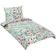 BELLATEX 90/619 Cotton bedding, 140 × 200 cm, 70 × 90 cm, poppy dream green - Bed Linen