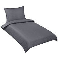 Bellatex LUX 91/046 UNI pamut ágynemű, sötétszürke, 140×200 + 70×90 cm - Ágynemű