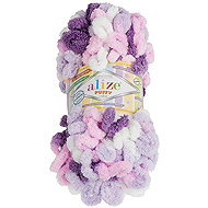 BELLATEX Yarn Puffy colour 100 g - 6305 white, pink, purple - Yarn