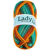 BELLATEX fonal Lady de Luxe BATIK 100 g - 608 narancssárga, zöld, barna - Fonal kötéshez