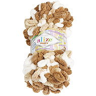 BELLATEX Yarn Puffy colour 100 g - 6398 white, beige, brown - Yarn