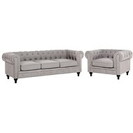 BELIANI, Světle šedá sedací souprava CHESTERFIELD, 253320 - Sedací souprava