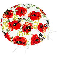 BELLATEX Seat cushion BERTA 62\612 round quilted diameter 40 cm poppy - Pillow Seat