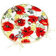 BELLATEX Seat cushion BERTA 79\612 round smooth diameter 40 cm poppy - Pillow Seat