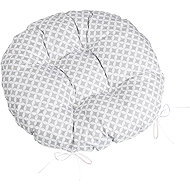 BELLATEX Seat ADÉLA 62\905 round quilted diameter 40 cm diamond grey-white - Pillow Seat