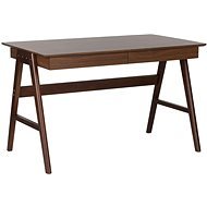 Písací stôl 120 × 70 cm s 2 zásuvkami z tmavého dreva SHESLAY, 177690 - Písací stôl