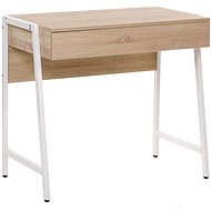 Desk made of light wood with white 84 x 48 cm CARTER, 194216 - Writing Desk