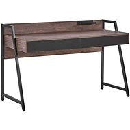 Dark wood table 120 x 50 cm 2 drawers HARWICH, 207352 - Desk