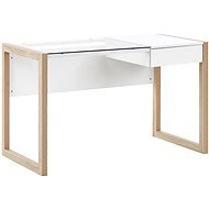 Desk white with light wood JENKS, 243559 - Desk