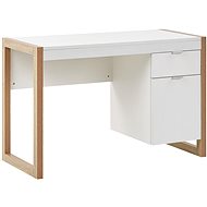 Desk 110 x 50 cm white with light wood JOHNSON, 250288 - Writing Desk