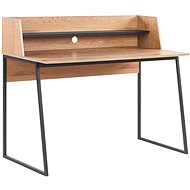 Desk with shelf 120 x 59 cm light wood / black GORUS, 319153 - Writing Desk