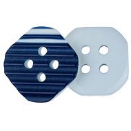 Bellatex s.r.o. G - Knoflík 13,5mm bílý s proužky modrými 10ks - Button