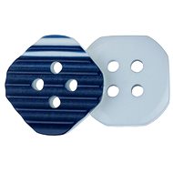 Bellatex s. r. o. G - Button 13,5mm white with blue stripes 10pcs - Button