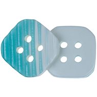 Bellatex s. r. o. G - Button 13,5mm white with turquoise stripes 10pcs - Button