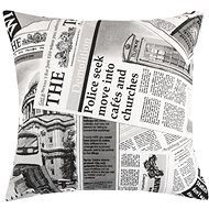 Bellatex s. r. o. Cover Ema 45 × 45 cm newspaper black - Pillowcase