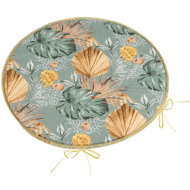 BELLATEX Adéla Seat 79/219 round smooth d.40 cm monstera - Chair Cushion