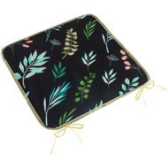 BELLATEX Adéla Sedák 34/236 hladký 40 × 40 cm lístky na černé - Chair Cushion