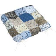BELLATEX Adéla Seat cushion 41/240 quilted 40 × 40 cm patchwork blue - Chair Cushion
