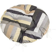 BELLATEX Adéla Seat cushion 62/231 round quilted d.40 cm stripes grey, beige - Chair Cushion