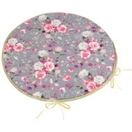 BELLATEX Adéla Seat cushion 79/235 round smooth d.40 cm pink flowers - Chair Cushion