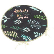 BELLATEX Adéla Sedák 79/236 kulatý hladký prům. 40 cm lístky na černé - Chair Cushion