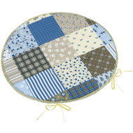 BELLATEX Adéla Seat cushion 79/240 round smooth 40 cm patchwork blue - Chair Cushion