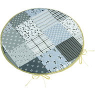 BELLATEX Adéla Seat cushion 79/241 round smooth 40 cm patchwork grey - Chair Cushion