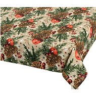 Bellatex Tablecloth CHRISTMAS - 100 × 100 cm - Christmas cones and apples - Tablecloth