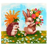 BELLATEX 321 Tea towel 1 pc, 50 × 60 cm, bunny and hedgehog - Kitchen Towel